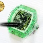 rm026 green transparent tourbillon rm best edition panda skeleton dial on translucent rubber strap1