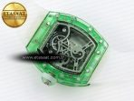 rm026 green transparent tourbillon rm best edition panda skeleton dial on translucent rubber strap17