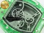 rm026 green transparent tourbillon rm best edition panda skeleton dial on translucent rubber strap18