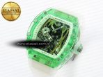 rm026 green transparent tourbillon rm best edition panda skeleton dial on translucent rubber strap2