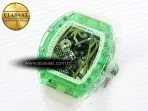 rm026 green transparent tourbillon rm best edition panda skeleton dial on translucent rubber strap2
