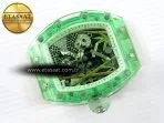 rm026 green transparent tourbillon rm best edition panda skeleton dial on translucent rubber strap6