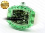 rm026 green transparent tourbillon rm best edition panda skeleton dial on translucent rubber strap7