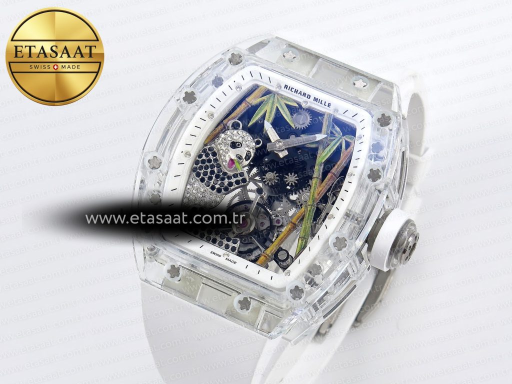 rm026 transparent tourbillon rm best edition panda skeleton dial on rubber strap2