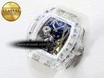 rm026 transparent tourbillon rm best edition panda skeleton dial on translucent rubber strap1