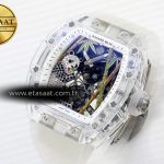 rm026 transparent tourbillon rm best edition panda skeleton dial on translucent rubber strap1