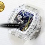 rm026 transparent tourbillon rm best edition panda skeleton dial on translucent rubber strap1
