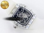 rm026 transparent tourbillon rm best edition panda skeleton dial on translucent rubber strap17