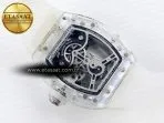 rm026 transparent tourbillon rm best edition panda skeleton dial on translucent rubber strap17