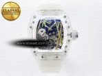 rm026 transparent tourbillon rm best edition panda skeleton dial on translucent rubber strap3