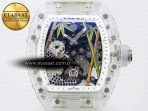 rm026 transparent tourbillon rm best edition panda skeleton dial on translucent rubber strap4