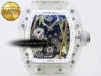 rm026 transparent tourbillon rm best edition panda skeleton dial on translucent rubber strap4
