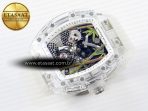 rm026 transparent tourbillon rm best edition panda skeleton dial on translucent rubber strap6