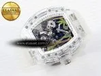rm026 transparent tourbillon rm best edition panda skeleton dial on translucent rubber strap6