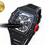 rm035 black carbon sonic best edition skeleton dial on black rubber strap clone rmul21