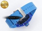 rm035 blue transparent rmf best edition skeleton dial on blue rubber strap clone rmul215