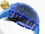 rm035 blue transparent rmf best edition skeleton dial on blue rubber strap clone rmul29