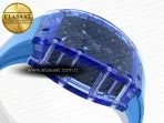 rm035 blue transparent rmf best edition skeleton dial on blue rubber strap clone rmul29