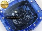 rm035 blue transparent rmf best edition skeleton dial on translucent rubber strap clone rmul217