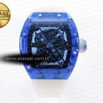 Richard Mille RM035 İskelet Kadran Şeffaf Kauçuk Mavi Eta Saat - Görsel 3 - 1:1 Süper Klon Saat