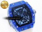 rm035 blue transparent rmf best edition skeleton dial on translucent rubber strap clone rmul25