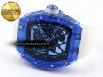 rm035 blue transparent rmf best edition skeleton dial on translucent rubber strap clone rmul27