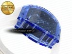 rm035 blue transparent rmf best edition skeleton dial on translucent rubber strap clone rmul29