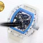 rm035 transparent rmf best edition skeleton blue dial on translucent rubber strap clone rmul21