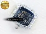 rm035 transparent rmf best edition skeleton blue dial on translucent rubber strap clone rmul216