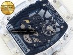rm035 transparent rmf best edition skeleton blue dial on translucent rubber strap clone rmul217