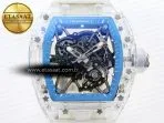 rm035 transparent rmf best edition skeleton blue dial on translucent rubber strap clone rmul24