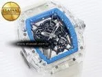 rm035 transparent rmf best edition skeleton blue dial on translucent rubber strap clone rmul25