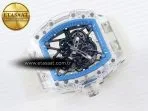 rm035 transparent rmf best edition skeleton blue dial on translucent rubber strap clone rmul26