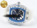 rm035 transparent rmf best edition skeleton blue dial on translucent rubber strap clone rmul27
