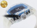 rm035 transparent rmf best edition skeleton blue dial on translucent rubber strap clone rmul28