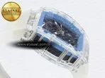 rm035 transparent rmf best edition skeleton blue dial on translucent rubber strap clone rmul29
