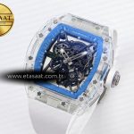 rm035 transparent rmf best edition skeleton blue dial on white rubber strap clone rmul21