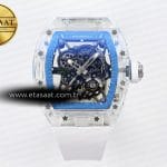 Richard Mille RM035 İskelet Mavi Kadran Beyaz Kauçuk RMUL2 Eta Saat - Görsel 3 - 1:1 Süper Klon Saat