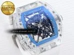 rm035 transparent rmf best edition skeleton blue dial on white rubber strap clone rmul25