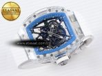 rm035 transparent rmf best edition skeleton blue dial on white rubber strap clone rmul26