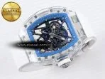 rm035 transparent rmf best edition skeleton blue dial on white rubber strap clone rmul26