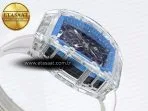 rm035 transparent rmf best edition skeleton blue dial on white rubber strap clone rmul29