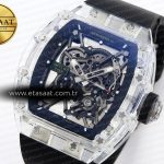 rm035 transparent rmf best edition skeleton dial on black rubber strap clone rmul21