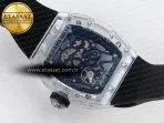 rm035 transparent rmf best edition skeleton dial on black rubber strap clone rmul215