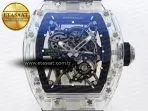 rm035 transparent rmf best edition skeleton dial on black rubber strap clone rmul24