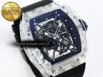 rm035 transparent rmf best edition skeleton dial on black rubber strap clone rmul25