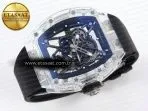 rm035 transparent rmf best edition skeleton dial on black rubber strap clone rmul26