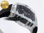 rm035 transparent rmf best edition skeleton dial on black rubber strap clone rmul29