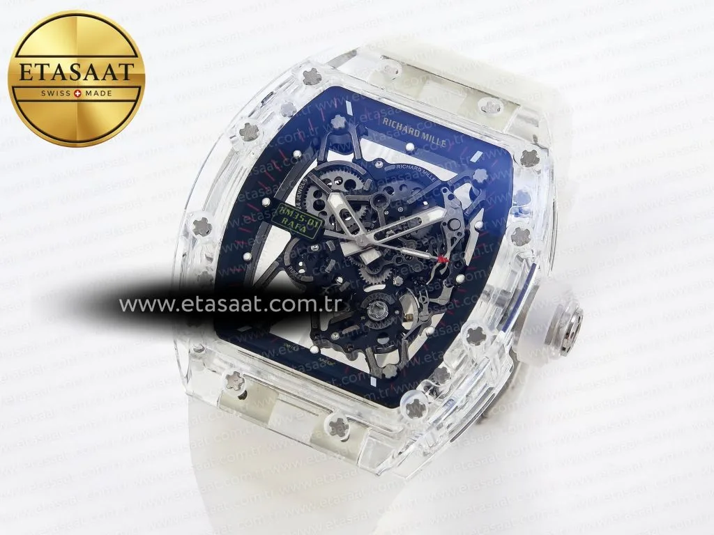 rm035 transparent rmf best edition skeleton dial on translucent rubber strap clone rmul21