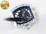 rm035 transparent rmf best edition skeleton dial on translucent rubber strap clone rmul26